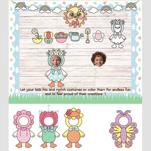 Spring Flowers Silly Goose Kindness Bulletin Board, Photo Craft Door Decor