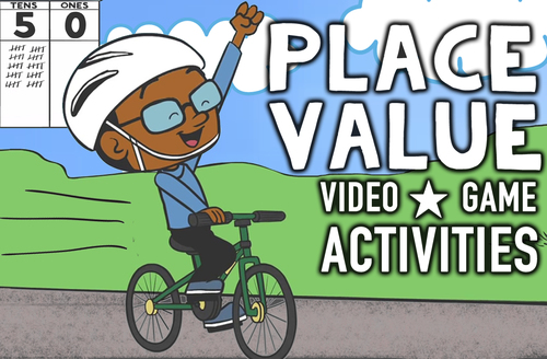 Preview of Place Value Worksheets, Game & Animated Video ♫ Ones, Tens, Hundreds, Thousands