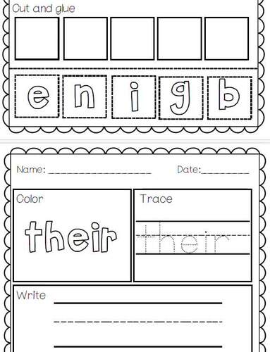 Fundations First Grade UNIT 13 Trick Word Activity Pages | Sight Word | SoR