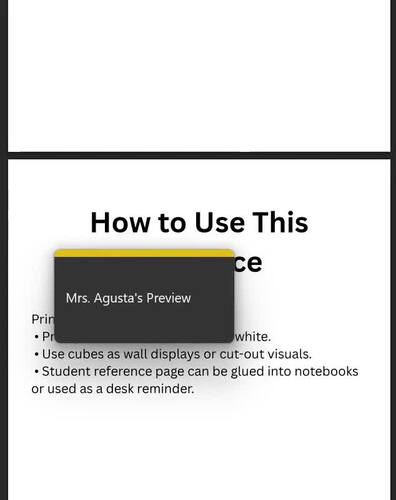 CUBES Math Strategy Posters | Word Problem Solving & Student Reference Page