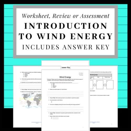 Wind Energy Worksheet or quest for Distance Learning TPT