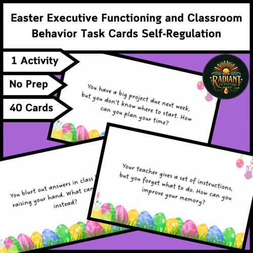 Easter Executive Functioning and Classroom Behavior Task Cards Self ...