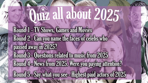 Preview of For The Teachers Quiz - Quiz of 2025 - How much of last year do you remember?