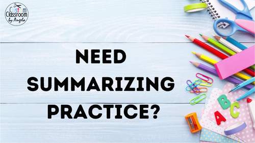 Summarizing Task Cards | Reading Comprehension | Differentiated | PDF ...