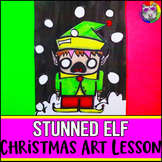 Christmas Art Lesson, Santa's Elf Art Project for Elementa