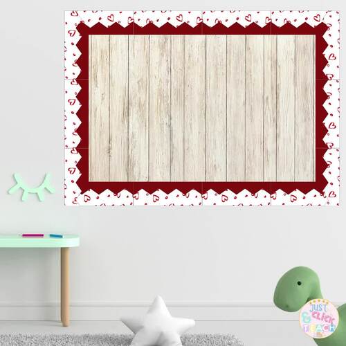 Bulletin board borders | Heart &amp; confetti themes | Red color palette
