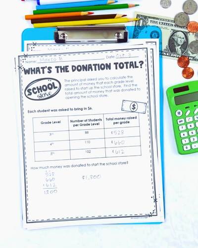 Back To School Math Project Plan A School Store 3rd 4th 5th Grade