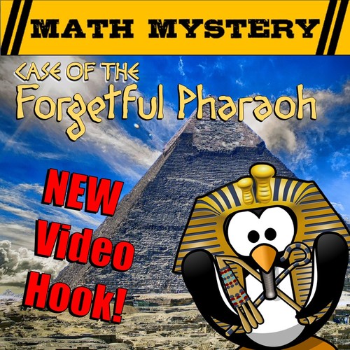Preview of FRACTIONS REVIEW MATH MYSTERY - NEW FORGETFUL PHARAOH VIDEO