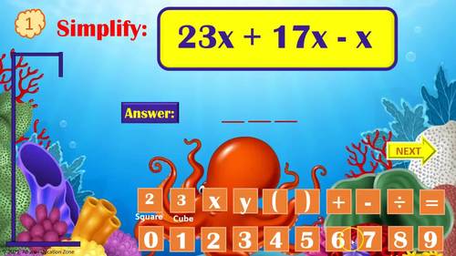 Simplifying Expressions Hangman Game