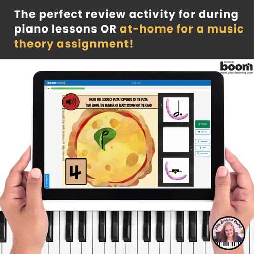 Adding Note and Rest Values Digital BOOM™ Cards Build-a-Pizza Music ...