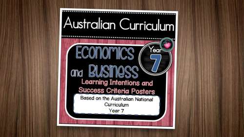 economics and business year 7 learning intentions and success criteria