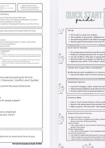 Destiny Drama Cards | Symbolism & Scene Writing Prompts for Theatre and ELA