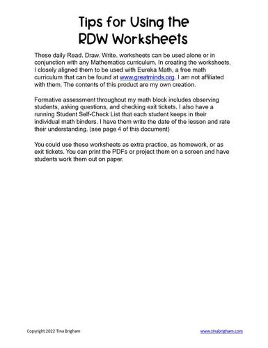 Read Draw Write Math Grade 3 Module 6 Graphing Word Problems Worksheets
