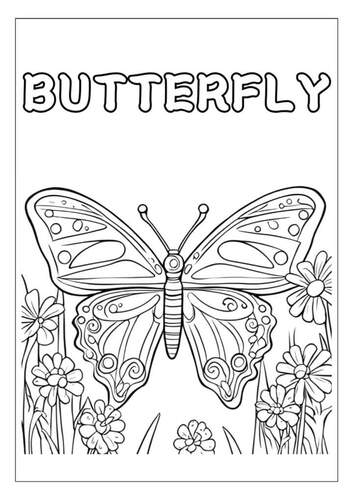 butterfly Printable Cute coloring sheet,Kids,illustration,Prek,Coloring ...