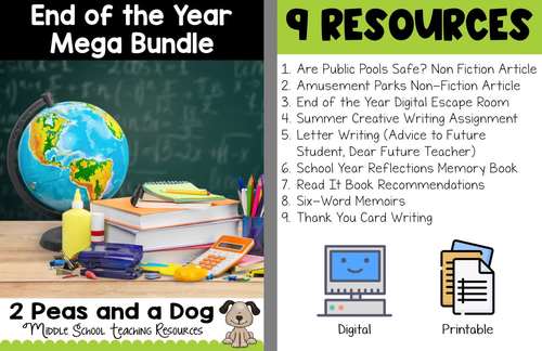 End of the Year Mega Bundle | Distance Learning by 2peasandadog | TpT