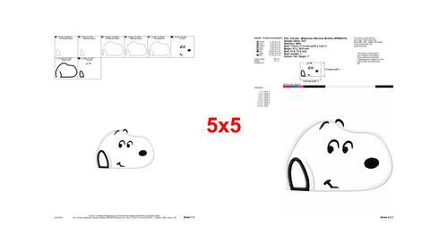 Snoopy Peanuts Head Applique Embroidery Design - Instant Download by ...