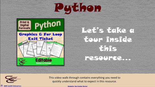 Python Turtle Graphics and For Loop Coding Project Editable Resource ...