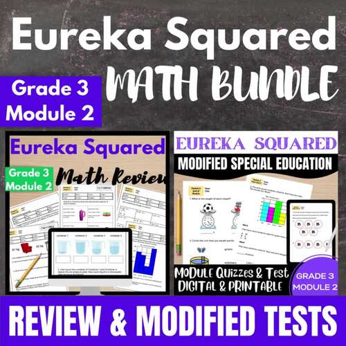 {Eureka} SQUARED Math Grade 3 Module 2 Bundle Review & Tests Back to School