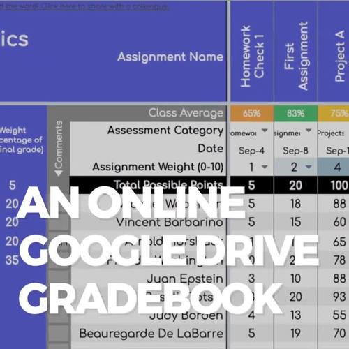 Gradebook for Google Drive StandardsBased AND Traditional Data Tracking