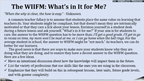 Preview of COMPLETE TEACHER Lesson 52 - The WIIFM: What’s in It for Me?