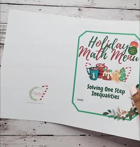 Holiday Math Menu Activity Bundle // One Two Multistep Inequalities