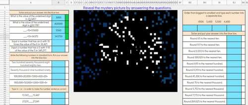 Digital Math Pixel Art Mystery Picture Halloween Activities Place Value