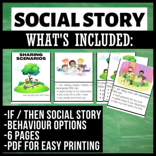 Social Story: Sharing Scenarios - How We Play With Others (sharing 