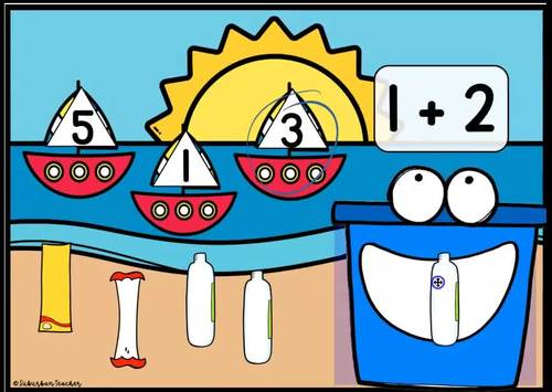 Kindergarten Math Boom Cards Addition to 10 by Suburban Teacher | TPT