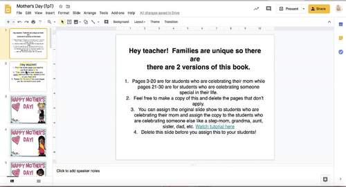 mother s day book distance learning