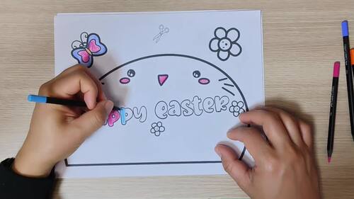 DIY Easter Bunny Door Hanging Craft,Easter Egg Paper Craft,Bunny cut ...
