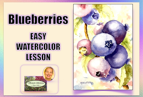 Preview of Easy Watercolor Blueberries
