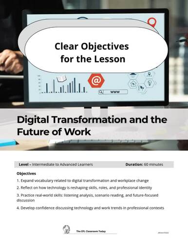 Digital Transformation & the Future of Work - LESSON PLAN | TPT