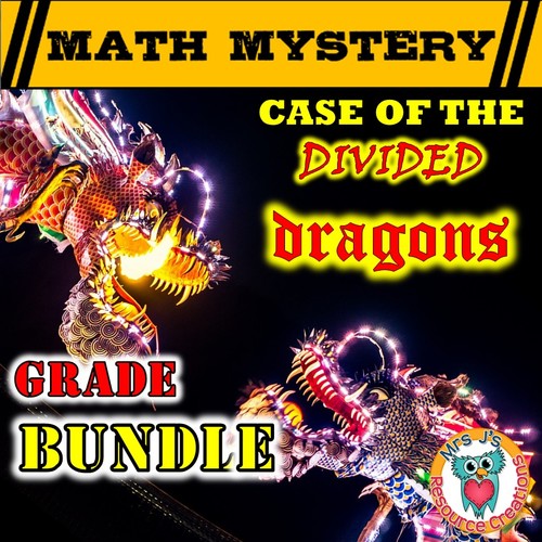 Preview of Division Math Mystery (Differentiated GRADE BUNDLE) - Grades 3-6