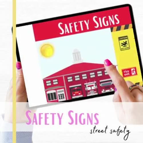 Street and safety signs interactive boom cards for safety unit TPT