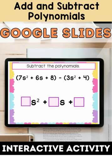 Add and Subtract Polynomials | Google Slides™ by Math and Glitter