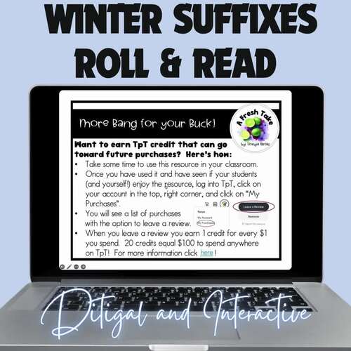 Winter Roll & Read Multisyllabic Suffixes Words Sentences Digital ...