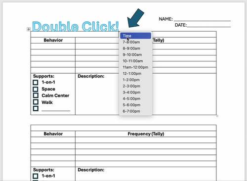 Hourly Behavior Tracker