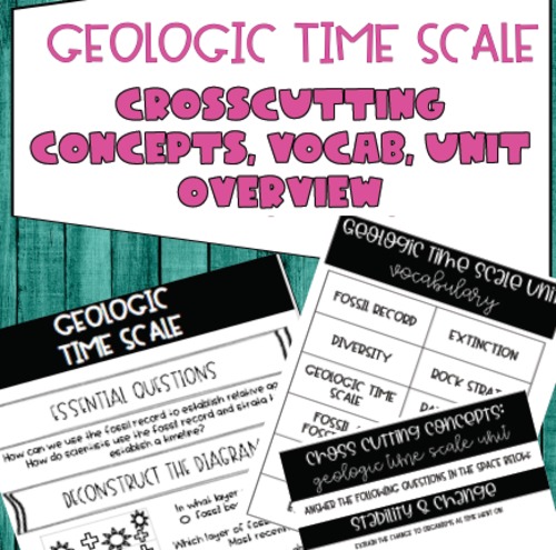 Preview of Geologic Time Scale Crosscutting Concepts. Vocab, & Unit Overview Bundle