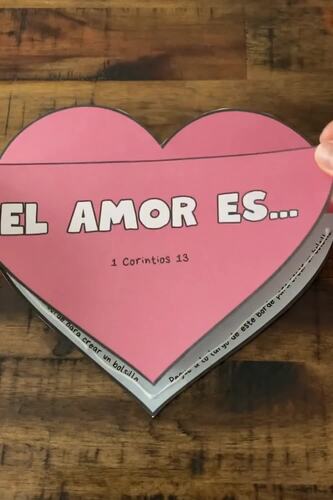 Spanish Christian Valentine’s Day Bible Craft, 1 Corinthians 13 Love is ...