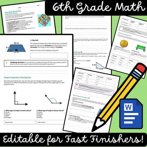 6th Grade Math Fast Finishers | Math Fast Finishers 6th Grade | Early Finishers