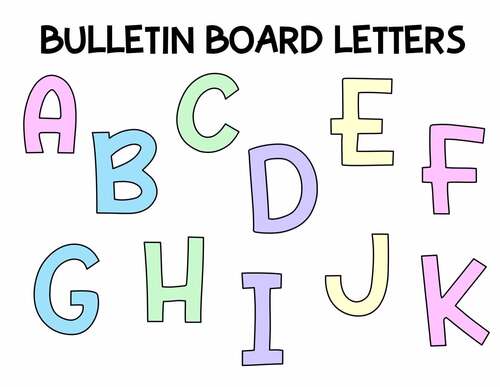 Printable Pastel Bulletin Board Letters, Alphabet Letters, Classroom Decor