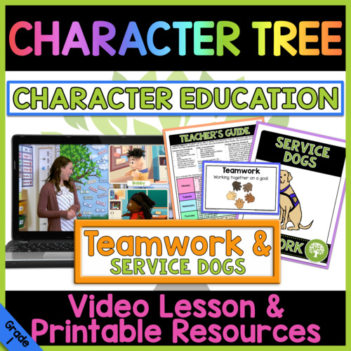 Preview of Teamwork & Service Dogs | Character Education Video Lesson