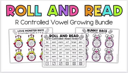 R Controlled Vowels | Roll and Read Fluency Practice Games Bundle