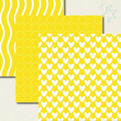 Yellow Seamless Pattern Digital Paper Pack | 12 Printable 12x12 JPEG ...
