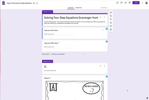 Two-Step Equations Digital Scavenger Hunt by Lindsay Bowden - Secondary ...