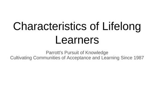 Preview of Characteristics of  Lifelong Learners
