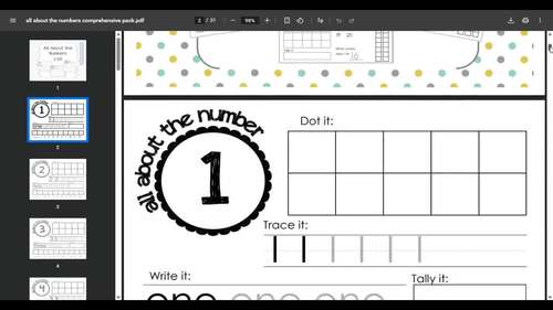 Numbers and Number Concepts 1-30 bundle