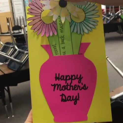 Flower pot mothers day card clearance