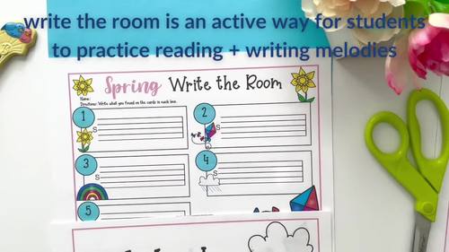 Sol Mi Spring Melody Write the Room Solfege Patterns by Becca's Music Room