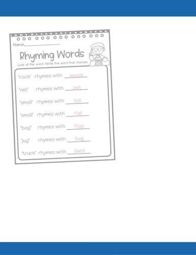 Engaging Rhyming Words Worksheet | Rhyming Worksheets Practice Rhyming ...
